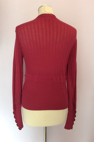Karen Millen Raspberry Pink Cardigan Size 2 UK 12 - Whispers Dress Agency - Sold - 2