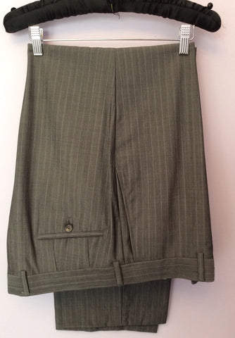 Hugo Boss Grey Pinstripe Wool Suit Size 44/ 38W/ 32L - Whispers Dress Agency - Sold - 6