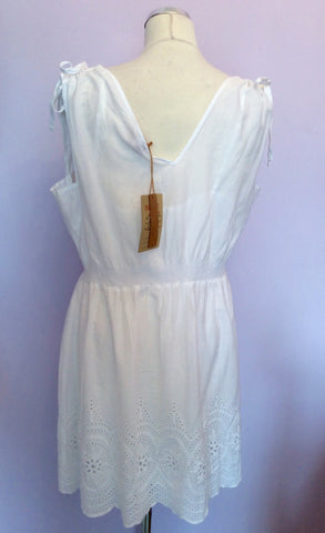 BRAND NEW FALMER HERITAGE WHITE COTTON SUMMER DRESS SIZE 16 - Whispers Dress Agency - Womens Dresses - 2