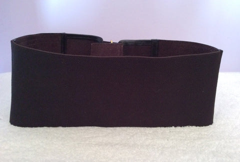 Brand New Armani Exchange Dark Brown Leather & Elasticated Wide Belt Size M/L - Whispers Dress Agency - Sold - 2