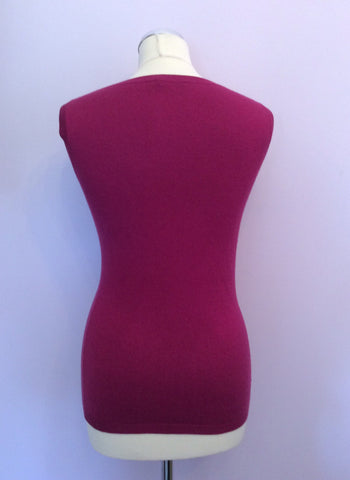 Moschino Cranberry Pink Silk & Cashmere Sleeveless Top Size 10 - Whispers Dress Agency - Womens Tops - 2