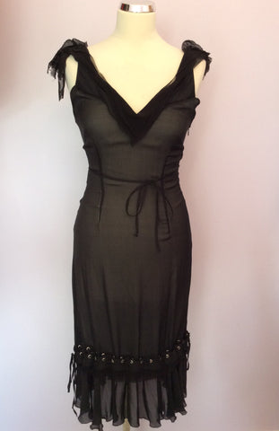 Brand New Joseph Black Silk Strappy Dress Size 40 UK 8 - Whispers Dress Agency - Womens Dresses - 1