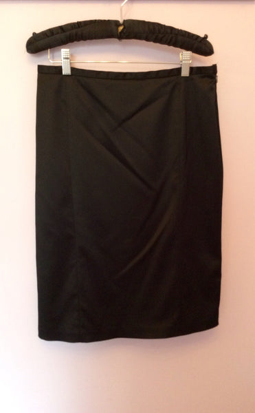 Coast Black Matt Satin Pencil Skirt Size 12 - Whispers Dress Agency - Womens Skirts - 1