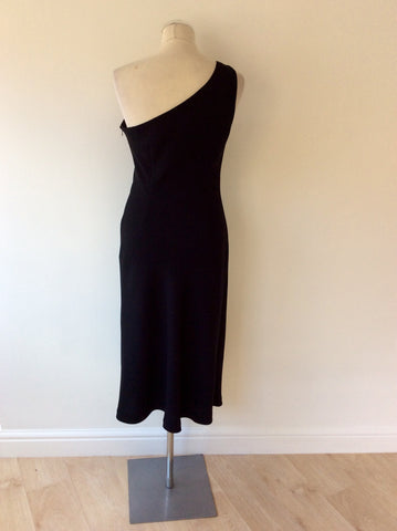 CALVIN KLEIN BLACK ONE SHOULDER OCCASION DRESS SIZE 12 - Whispers Dress Agency - Womens Dresses - 4