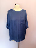 Reiss Lilou Blueberry Over Size Silk Blend Top Size 6 - Whispers Dress Agency - Womens Tops - 3
