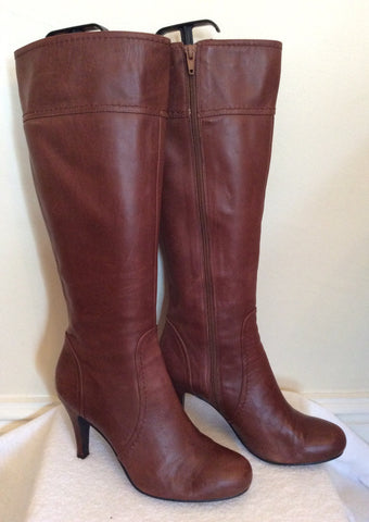 Staccato Brown Leather Knee High Boots Size 6/39 - Whispers Dress Agency - Sold - 2