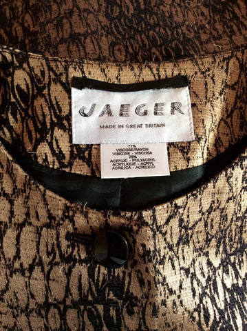 Vintage Jaeger Bronze & Black Print Long Jacket Size 16 - Whispers Dress Agency - Sold - 4