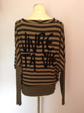 Isabel De Pedro Black & Brown Stripe Long Sleeve Top Size 12 - Whispers Dress Agency - Womens Tops - 3