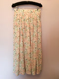 Vintage Jaeger Pale Pink, Blue & Green Floral Print Blouse & Skirt Size 10 - Whispers Dress Agency - Womens Vintage - 4