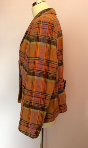 NANA NANETTI MULTI COLOURED CHECK WOOL BLEND JACKET SIZE 18 - Whispers Dress Agency - Womens Coats & Jackets - 2