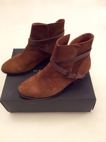 Kurt Geiger Spence Tan Suede Ankle Boots Size 5/38 - Whispers Dress Agency - Sold - 2