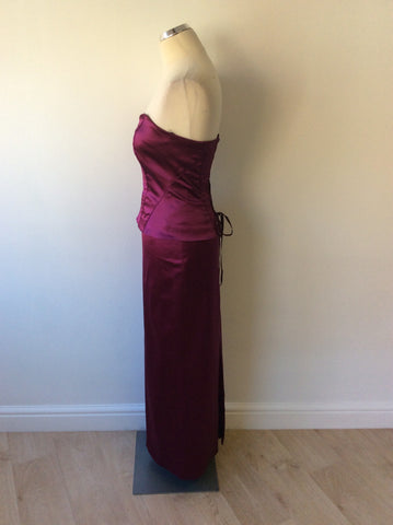 COAST CRANBERRY BUSTIER TOP & LONG EVENING SKIRT SIZE 10 - Whispers Dress Agency - Womens Dresses - 3