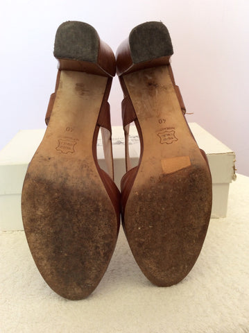 LK Bennett Tan Brown Leather 'Tonka' Heel Sandals Size 7/40 - Whispers Dress Agency - Sold - 4