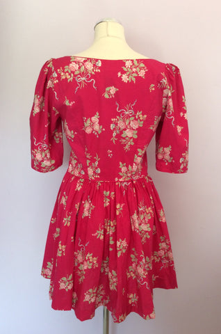 Vintage Laura Ashley Pink Cotton Floral Mini Dress Size 10 - Whispers Dress Agency - Womens Vintage - 3