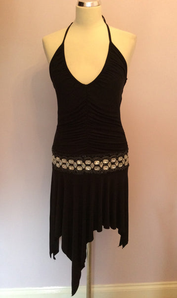 LIPSY BLACK JEWEL TRIM COCKTAIL DRESS SIZE M/L - Whispers Dress Agency - Womens Dresses - 1