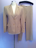 Max Mara Beige Jacket & Trouser Suit Size 8 - Whispers Dress Agency - Womens Suits & Tailoring - 1