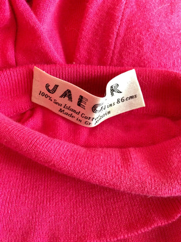 Vintage Jaeger Hot Pink Polo Neck Cotton Top Size 34" UK S/M - Whispers Dress Agency - Womens Vintage - 2