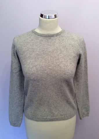 Isle Light Grey 100% Cashmere Crew Neck Jumper Size S - Whispers Dress Agency - Sold - 1