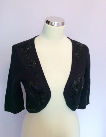 Coast Black Beaded Bolero Cardigan Size 12 - Whispers Dress Agency - Sold - 1