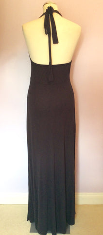 Marks & Spencer Autograph Black Jewel Trim Halterneck Maxi Dress Siize 12 - Whispers Dress Agency - Womens Dresses - 3