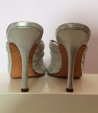 Calvin Klein Silver Leather Strappy Slip On Heeled Mules Size 7/40 - Whispers Dress Agency - Sold - 6
