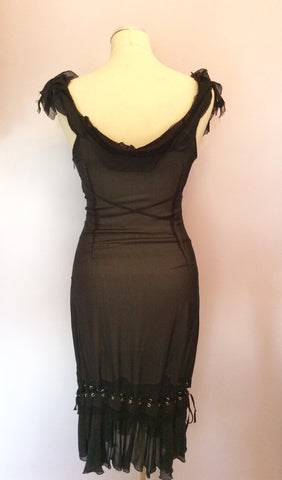Brand New Joseph Black Silk Strappy Dress Size 40 UK 8 - Whispers Dress Agency - Womens Dresses - 2