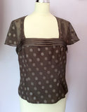 ALEX & CO BROWN SPOT TOP & SKIRT SIZE 12/14 - Whispers Dress Agency - Womens Suits & Tailoring - 2