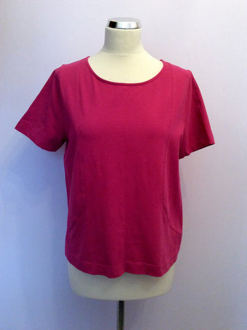 JAEGER DEEP PINK SHORT SLEEVE TOP SIZE L - Whispers Dress Agency - Womens Tops - 1