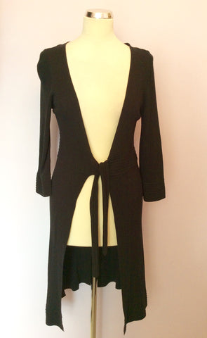 Monsoon Black Long Tie Front Cardigan Size 12 - Whispers Dress Agency - Sold - 1