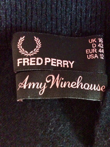 Fred Perry Amy Winehouse Black Knit Sleeveless Dress Size 16 Fit 12/14 - Whispers Dress Agency - Sold - 3