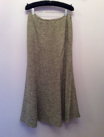 Kaliko Beige Fleck Faux Fur Trim Jacket & Long Skirt Suit Size 10 - Whispers Dress Agency - Sold - 5