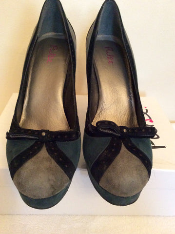 Pulse Mystic Teal, Grey & Black Suede Heels Size 7/40 - Whispers Dress Agency - Womens Heels - 4