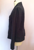 Boden Dark Blue Pinstripe Linen Trouser Suit Size 10/14 - Whispers Dress Agency - Womens Suits & Tailoring - 3