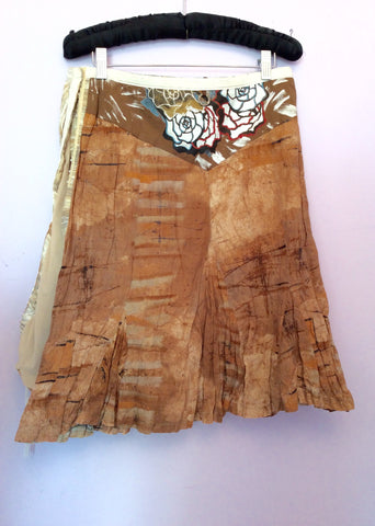 Save The Queen Unusual Brown Print Wrap Skirt Size M - Whispers Dress Agency - Sold - 2