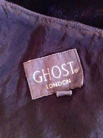 Ghost Dark Blue Velvet One Shoulder Evening Dress Size L - Whispers Dress Agency - Sold - 5