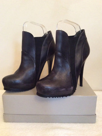 Bronx Black Leather High Heeled Ankle Boots Size 3.5/36 - Whispers Dress Agency - Womens Boots - 1