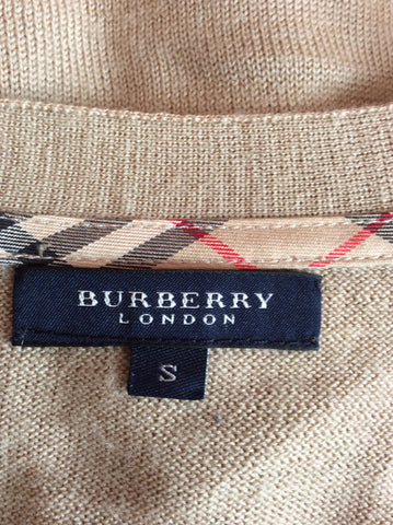 Burberry Camel Wool Cardigan Size S - Whispers Dress Agency - Sold - 3