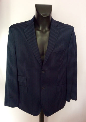 Ted Baker Endurance Navy Blue Pinstripe Wool Suit Size 42/34W - Whispers Dress Agency - Mens Suits & Tailoring - 2
