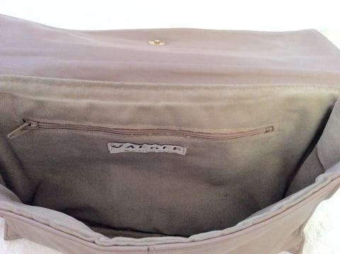Vintage Jaeger Beige Leather Clutchbag - Whispers Dress Agency - Sold - 3