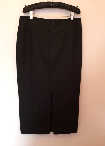 Hobbs Black Wool Long Pencil Skirt Size 14 - Whispers Dress Agency - Womens Skirts - 2