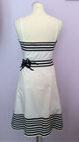 COAST BLACK & WHITE COTTON BLEND DRESS SIZE 12 - Whispers Dress Agency - Womens Special Occasion - 3