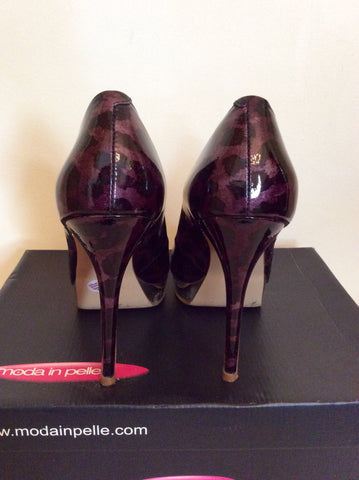 Moda In Pelle Purple Leopard Print Peeptoe Heels Size 6/39 - Whispers Dress Agency - Womens Heels - 4