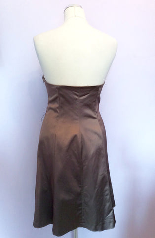 COAST BRONZE STRAPLESS DRESS SIZE 10 - Whispers Dress Agency - Womens Dresses - 2
