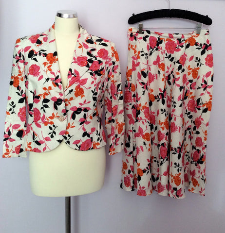 Peter Martin Floral Print Linen Skirt & Jacket Suit Size 12 - Whispers Dress Agency - Womens Suits & Tailoring - 1