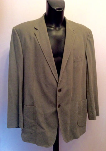 Marks & Spencer Khaki Linen Blend Suit Size 48L/ 40W/ 31L - Whispers Dress Agency - Sold - 2