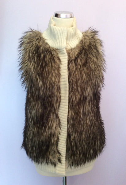 Michael Kors Cream Knit & Faux Fur Gilet Size M - Whispers Dress Agency - Sold - 1