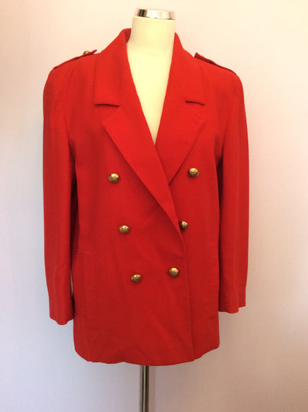 Vintage Jaeger Red Wool Double Breasted Jacket Size 10 - Whispers Dress Agency - Womens Vintage - 1