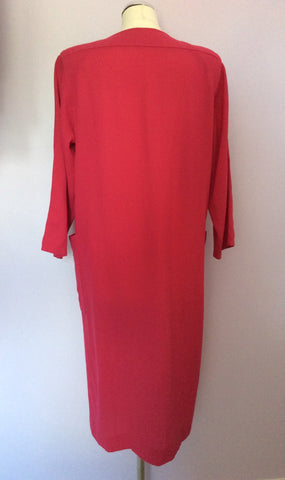 Vintage Jaeger Fuchsia Pink Wool Dress Size 14 - Whispers Dress Agency - Sold - 3