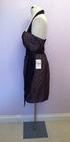 Brand New Zara Brown & Black Trim Halterneck Dress Size XL - Whispers Dress Agency - Womens Dresses - 3