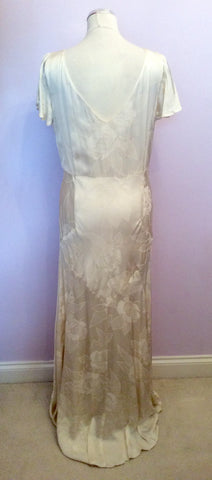 Phase Eight Ivory Floral Embossed Wedding Dress Size 14 - Whispers Dress Agency - Sold - 4